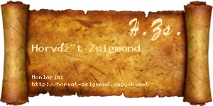 Horvát Zsigmond névjegykártya